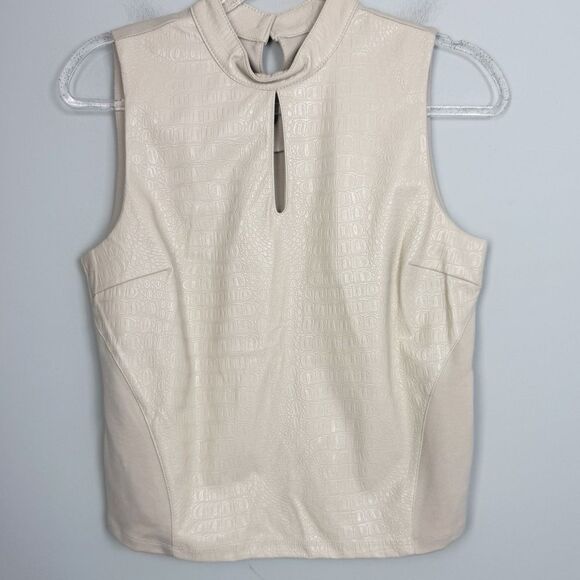 MARC NEW YORK | NEW Latte Croc Keyhole Sleeveless Top Women’s Size Small - Picture 1 of 10